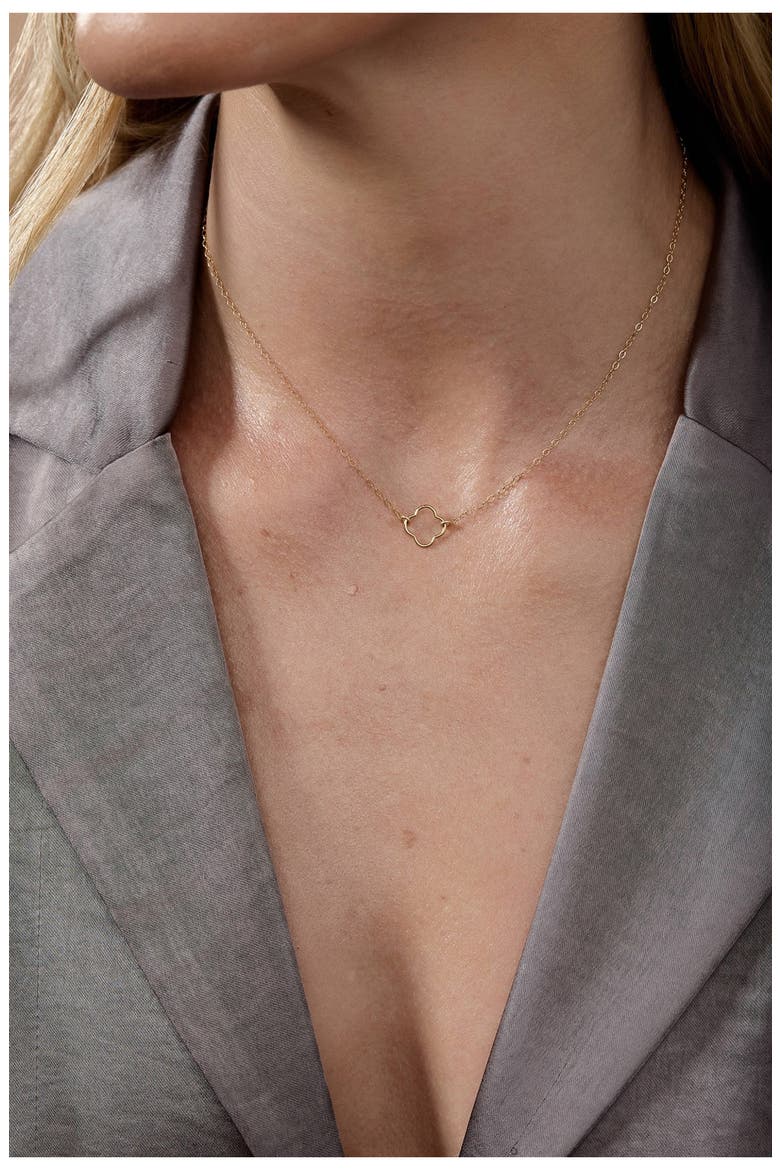 Clover Pendant Necklace, Alternate, color, GOLD