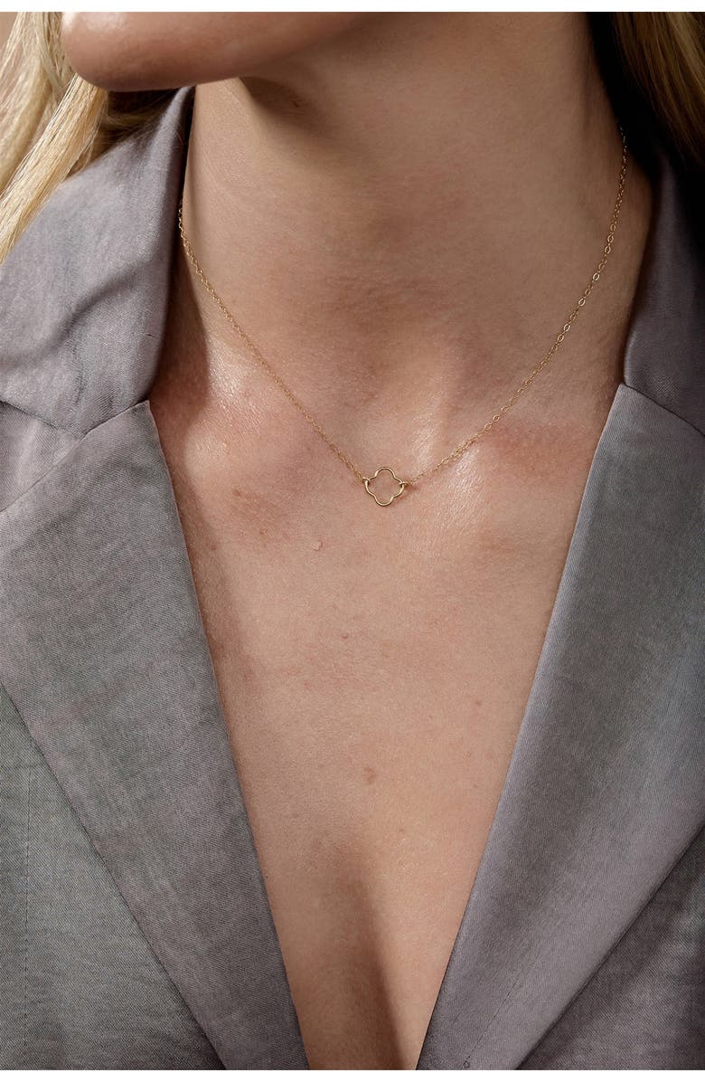 Set & Stones Clover Pendant Necklace, Alternate, color,