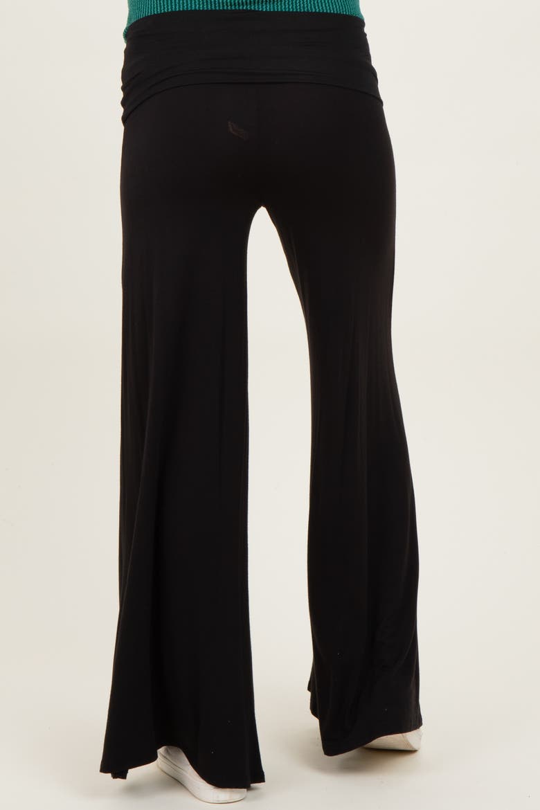Fold Over Waist Wide Leg Lounge Pants, Alternate, color, Black