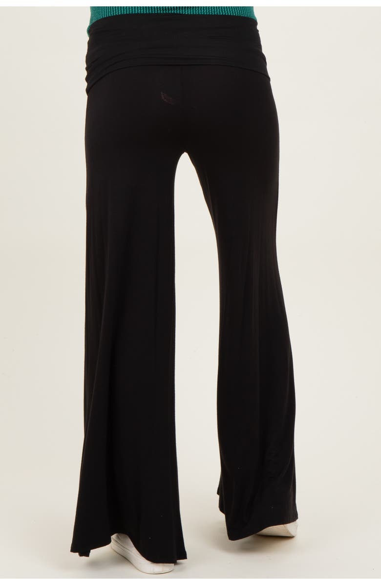 PinkBlush Fold Over Waist Wide Leg Lounge Pants, Alternate, color, Black