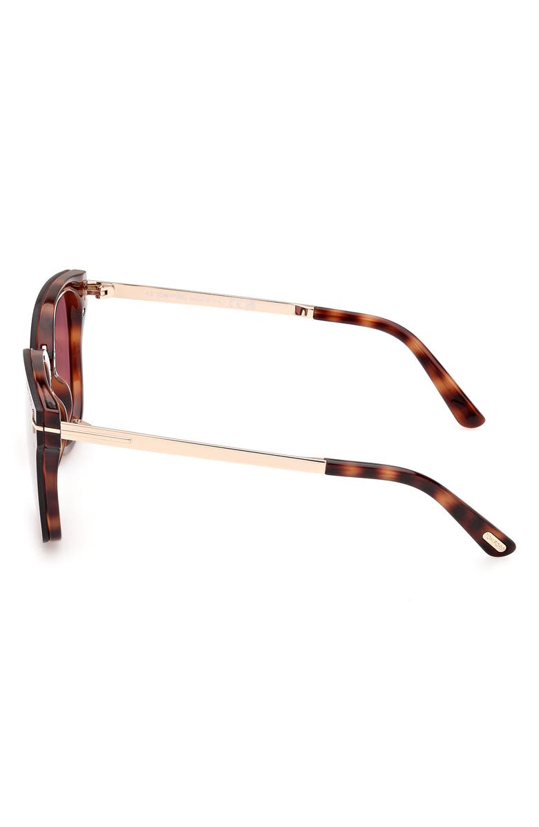 TOM FORD Philippa 68mm Gradient Square Sunglasses, Alternate, color, Dark Havana / Violet