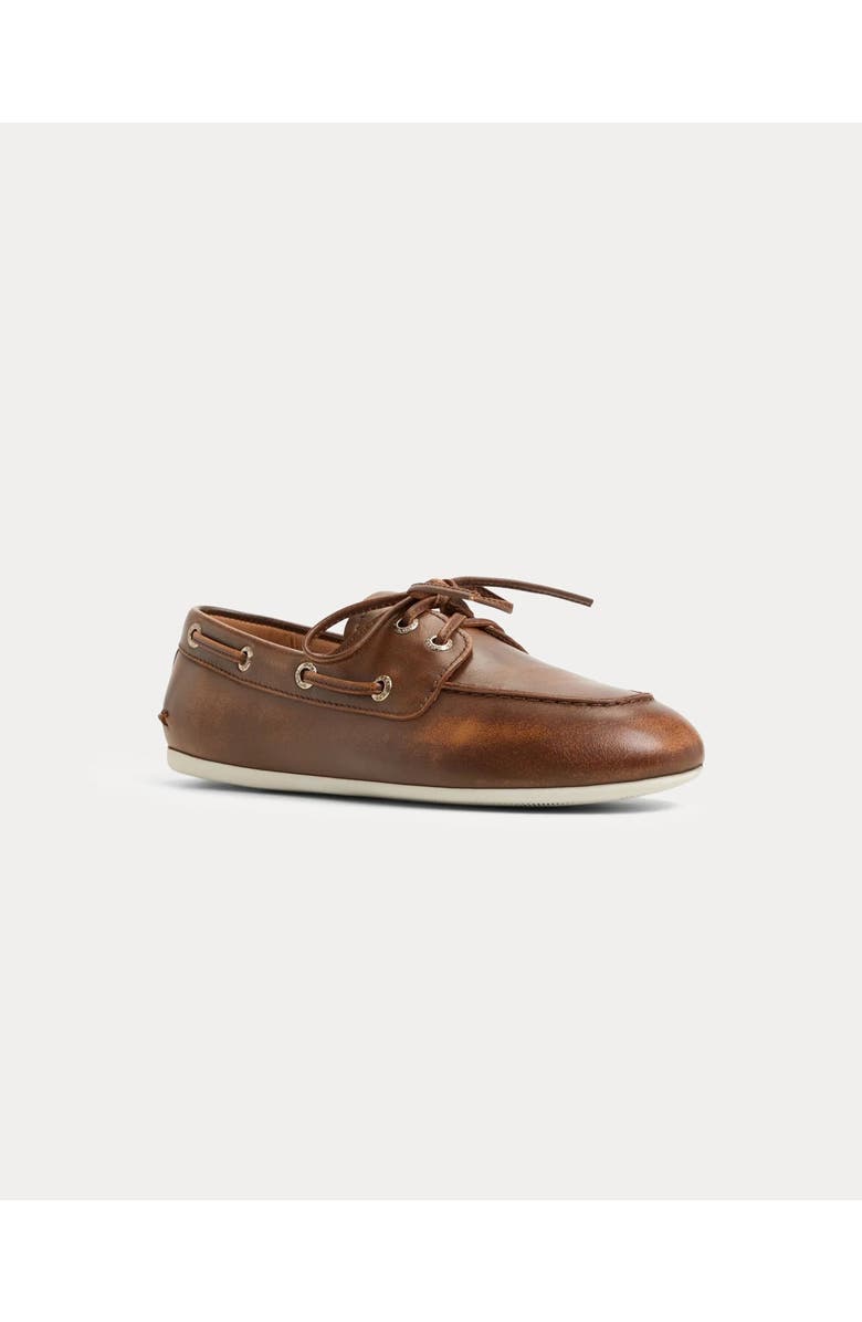 Fortela Sperry Slimboat "Distress" Leather Boat Shoe, Alternate, color, Camel