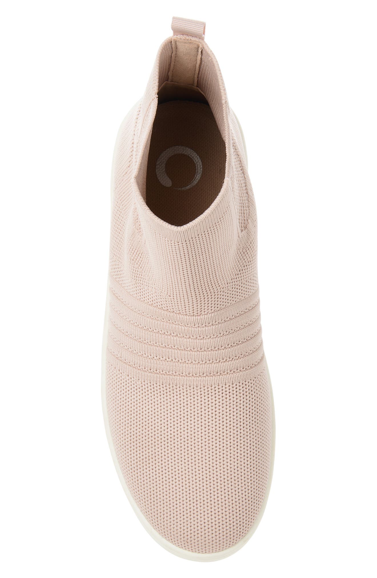 Journee Kody High Top Knit Slip-On Sneaker, Alternate, color, TAN