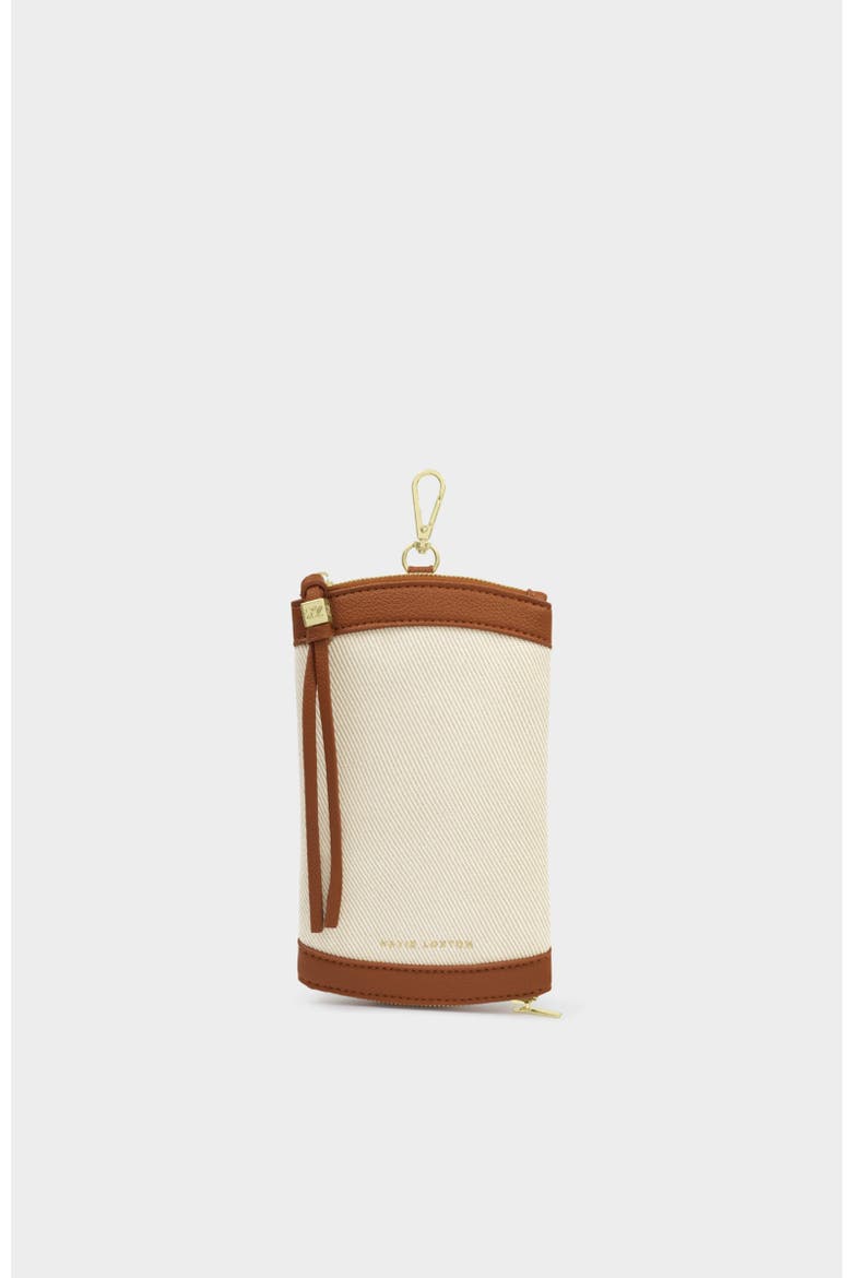Clip On Sunglasses Case, Main, color, Canvas/ Cognac