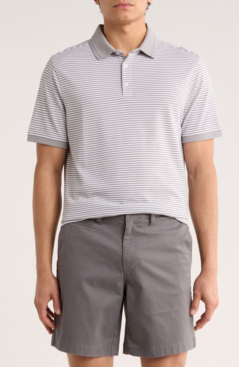 14th & Union Stripe Cotton Blend Polo, Main, color, Grey Ted Stripe