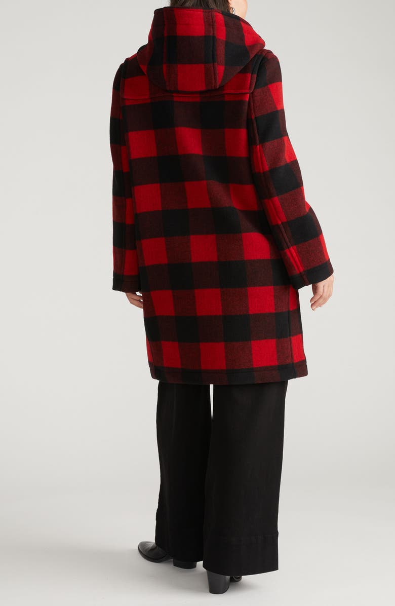 Universal Standard Highlands Duffle Coat, Alternate, color, Red Buffalo Check