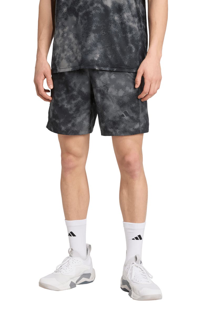 adidas Train Essentials Camo Shorts, Main, color, Black