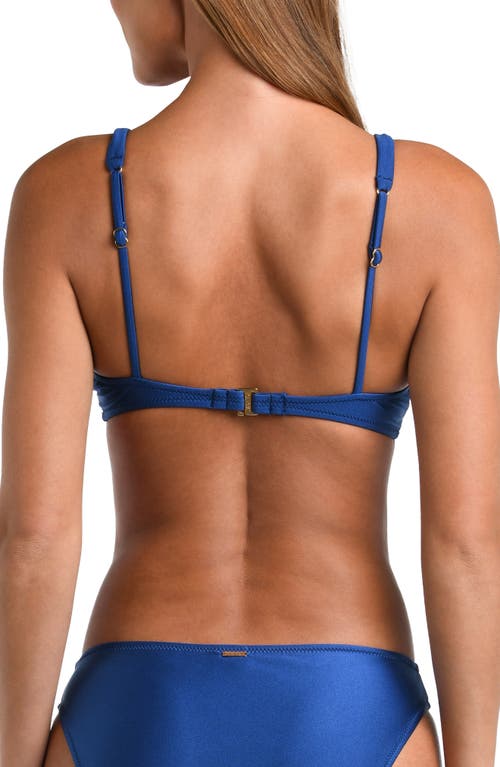 L Agence Lexie Shimmer Bikini Top In Monaco Blue