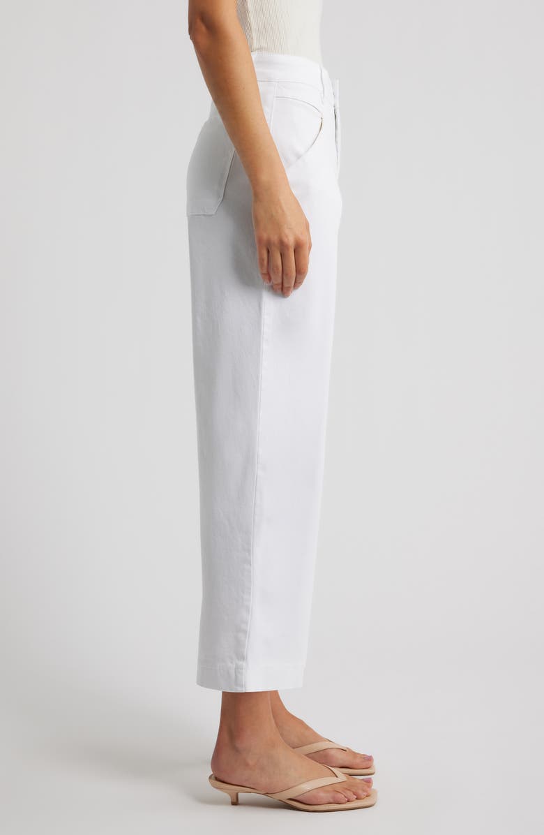 Wit 
Wisdom Wyatt Skyrise Crop Wide Leg Twill Pants, Alternate, color, Optic White