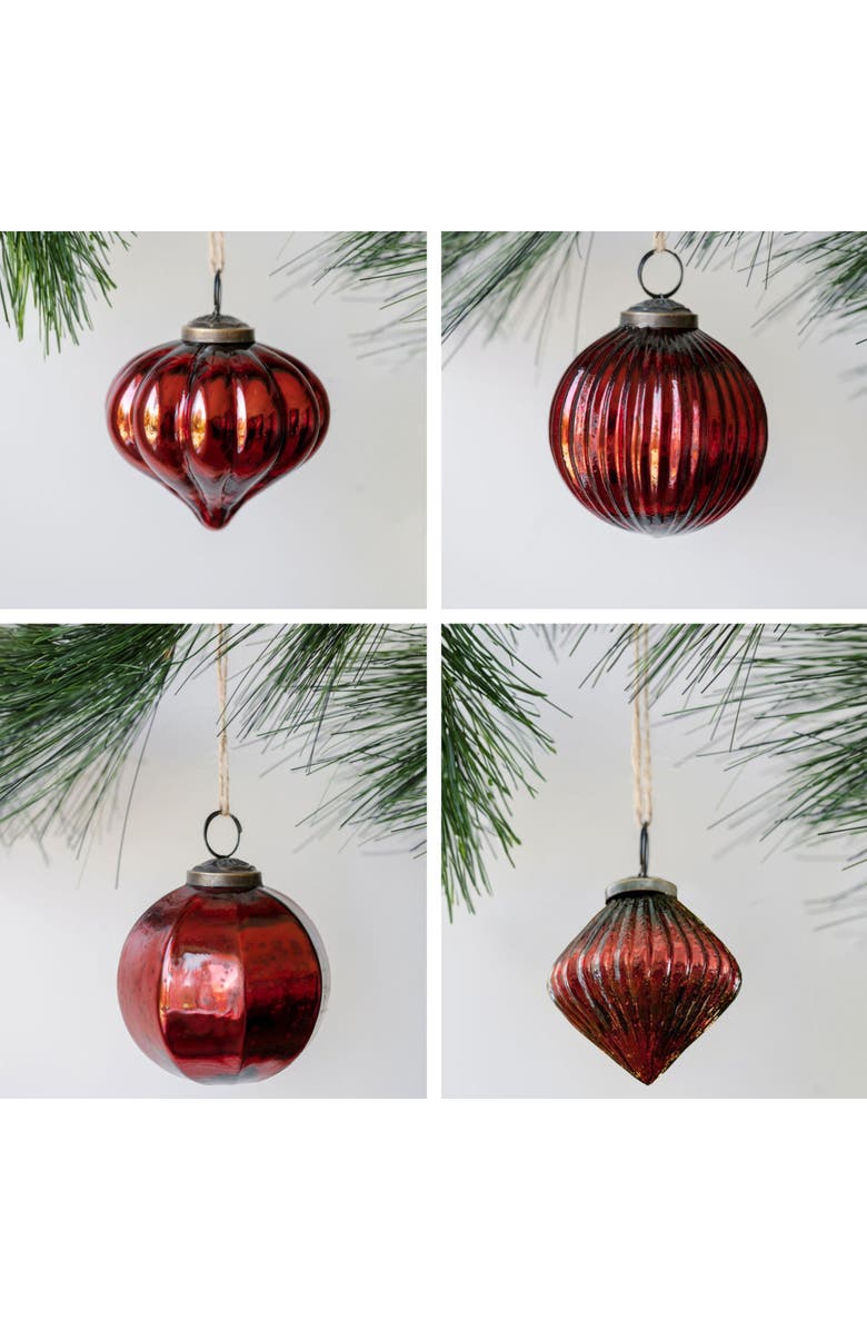 CG Hunter 3" Mercury Glass Bordeaux Assorted Style Ornament, Main, color, Bordeaux