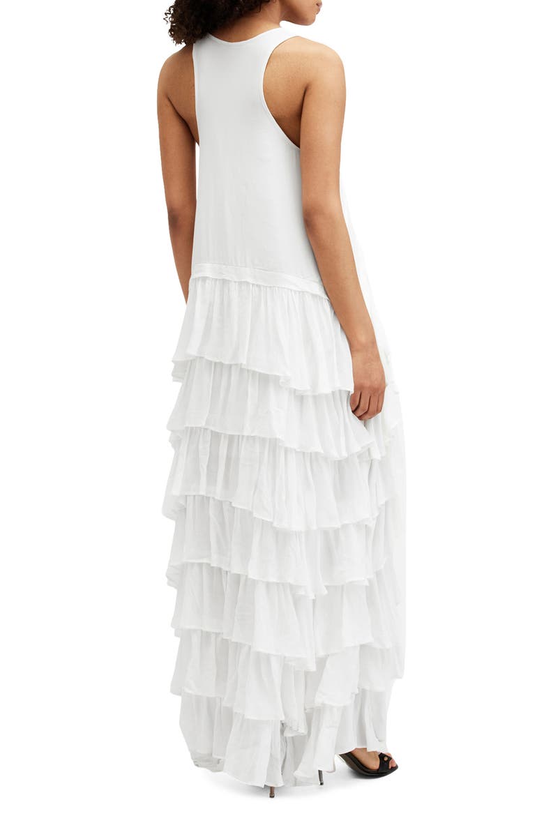 Cavarly Tiered High-Low Dress, Alternate, color, WHITE