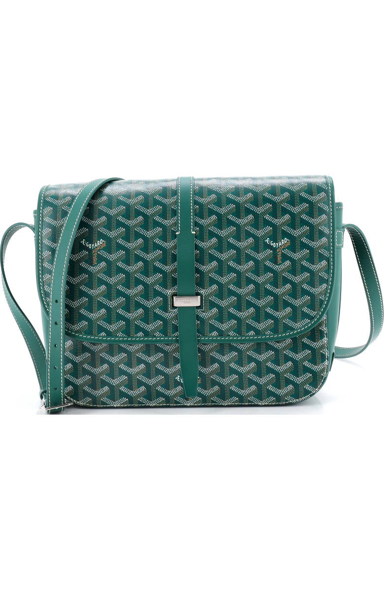 Pre-Owned Goyard Belvedere II Messenger Bag Coated Canvas MM, Main, color, Green