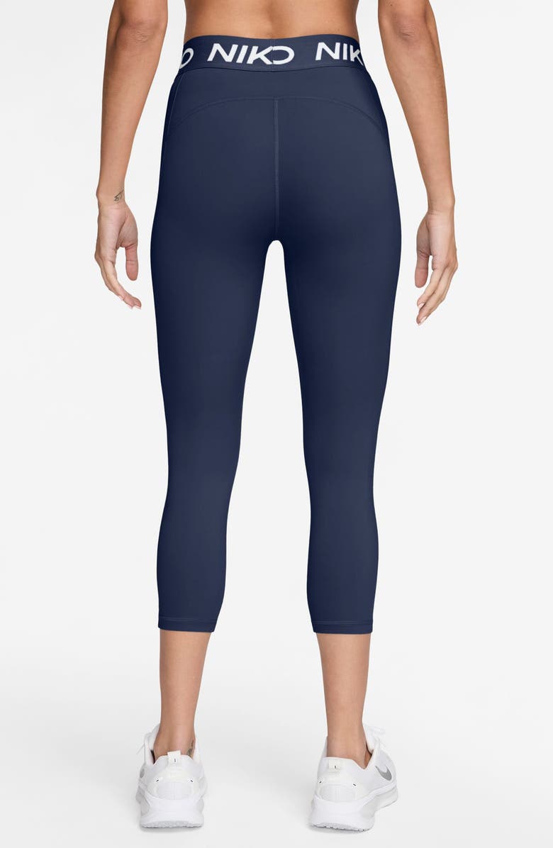 Nike Logo Band Leggings, Alternate, color, Midnight Navy/ White