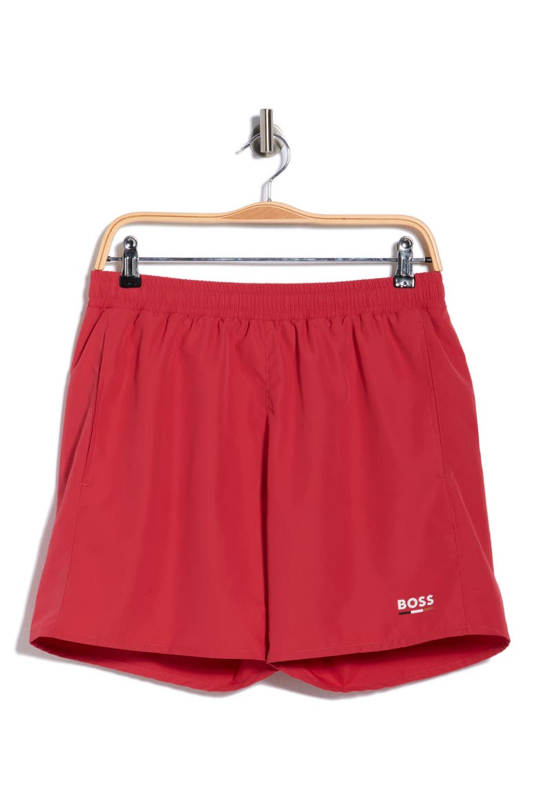 Swordfish Swim Trunks, Alternate, color, RED
