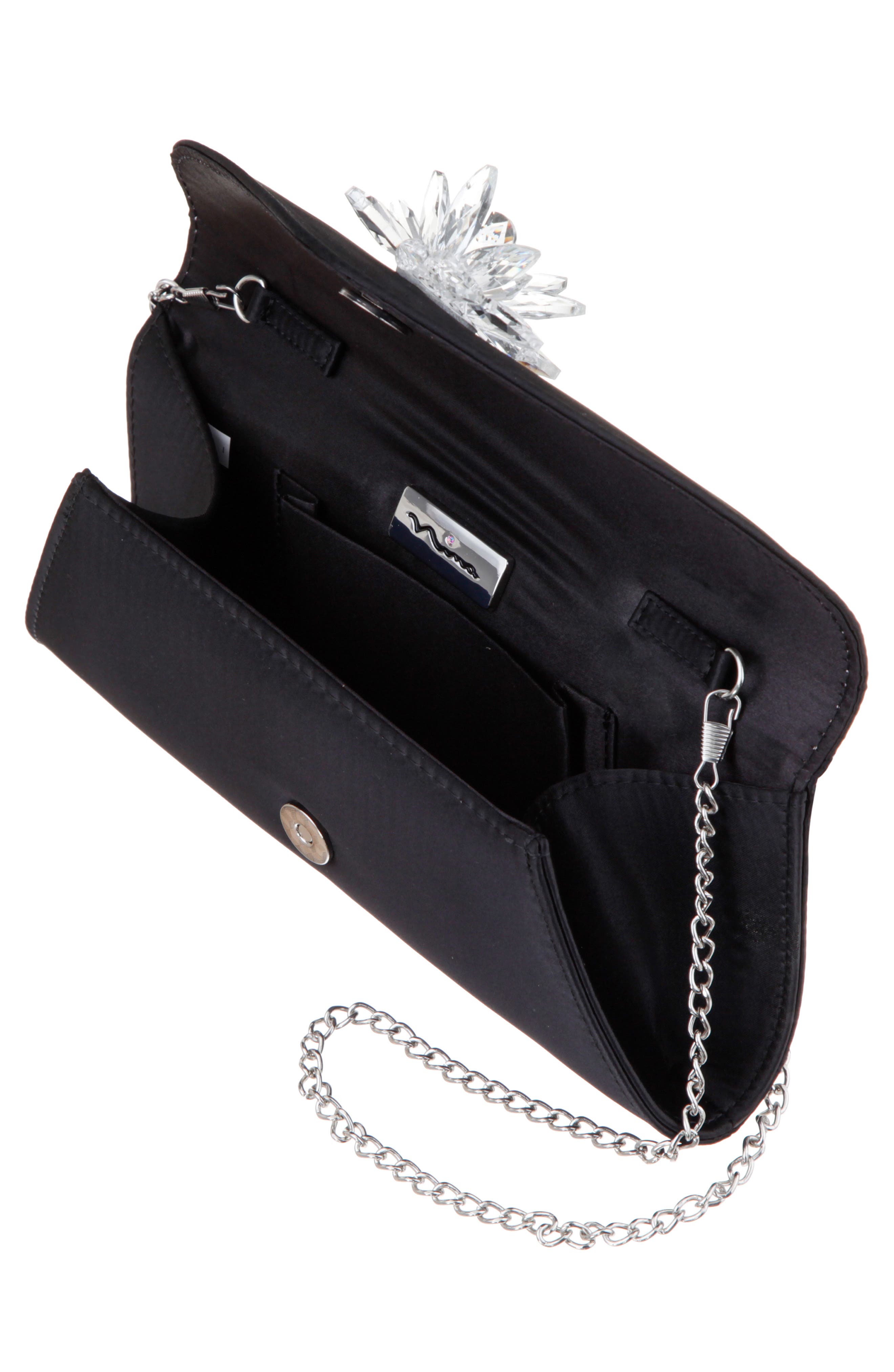 Nina Twila Envelope Clutch, Alternate, color, Black
