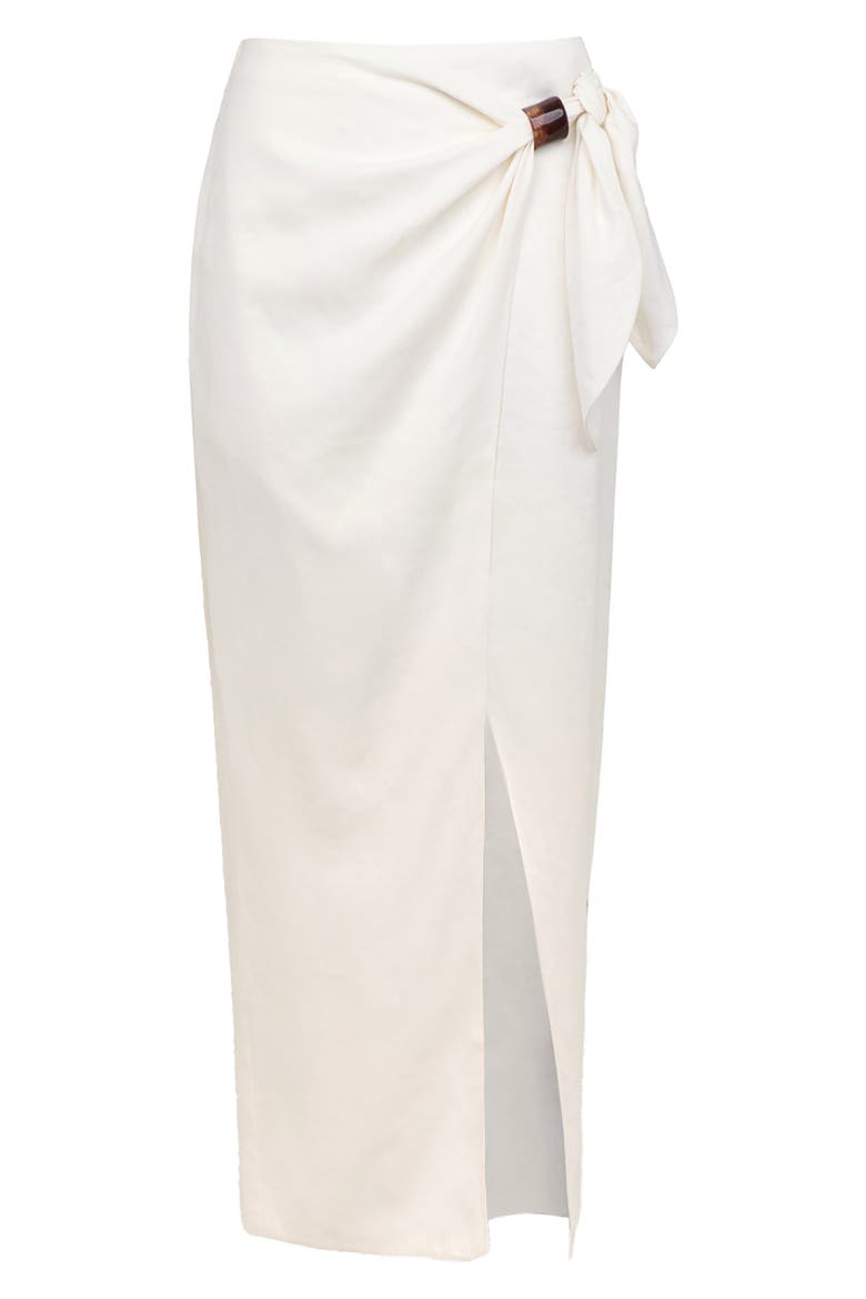 Luna Linen Blend Cover-Up Midi Skirt, Alternate, color, OFF WHITE