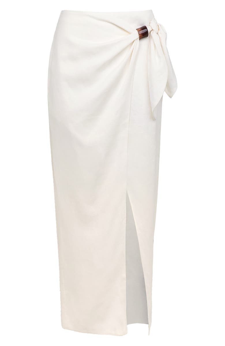 ViX Paula Hermanny Luna Linen Blend Cover-Up Midi Skirt, Alternate, color, Off White