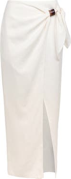 ViX Paula Hermanny Luna Linen Blend Cover-Up Midi Skirt