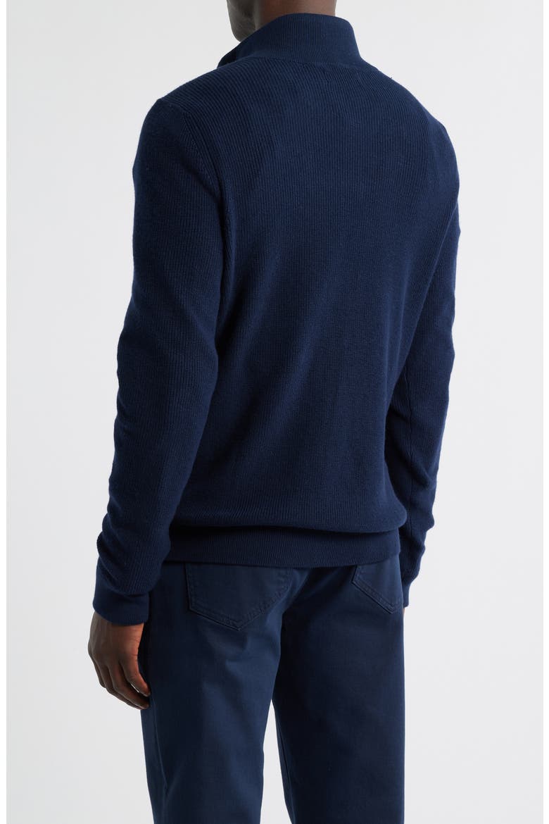 Cotton & Cashmere Quarter Zip Sweater, Alternate, color, NAVY NIGHT