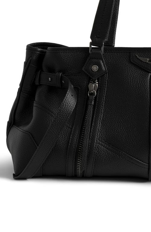 Zadig & Voltaire Sunny Grained Leather Shopper In Black