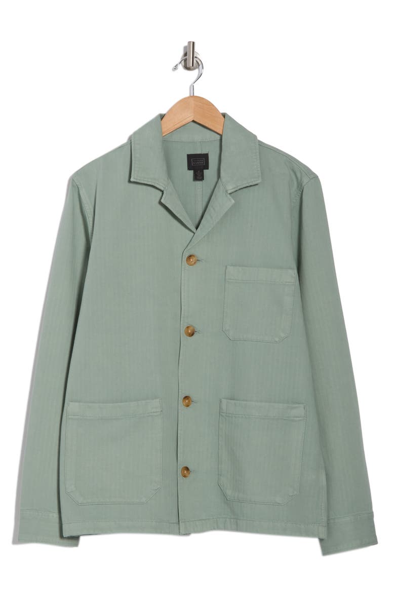 14th & Union Stripe Cotton Button-Up Chore Jacket, Alternate, color, Grey Blue