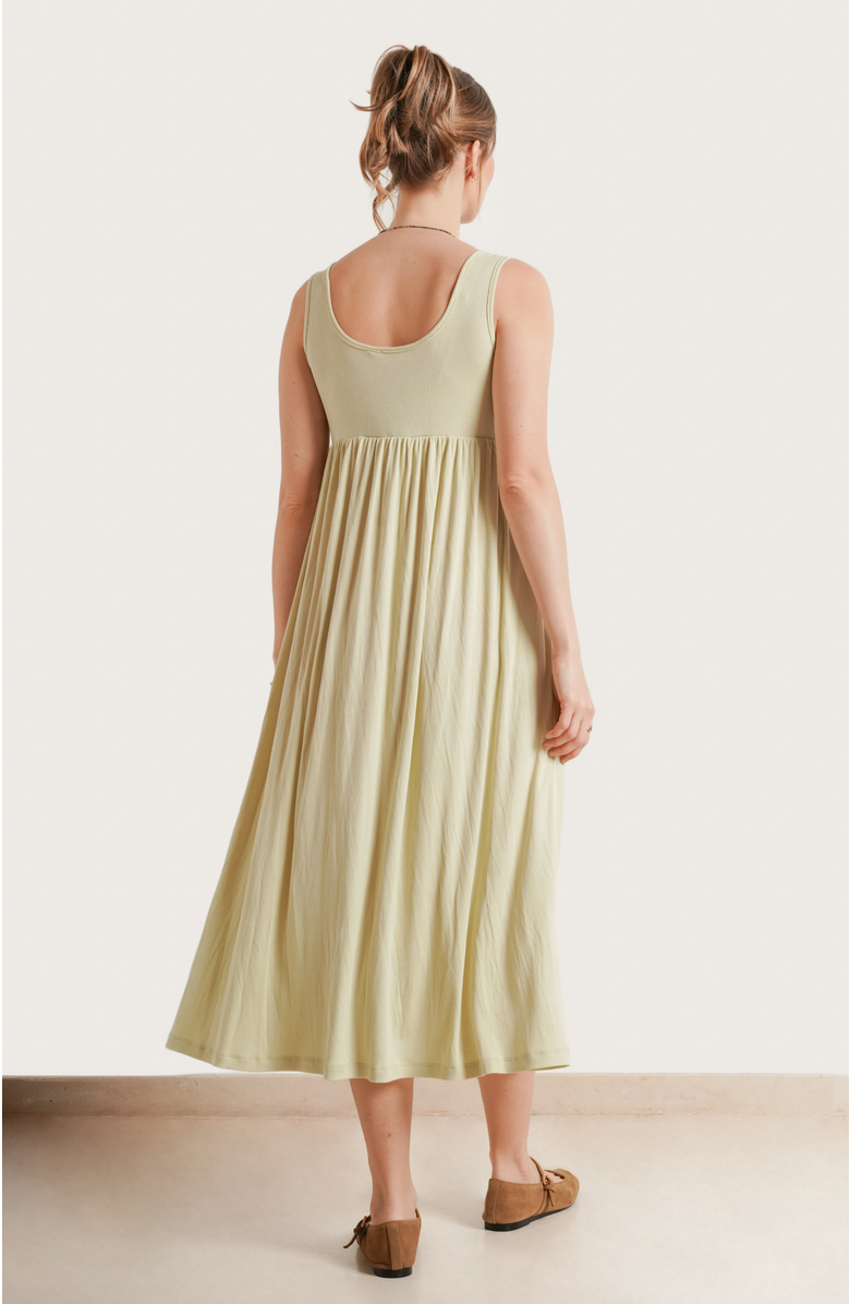 Nom Maternity Ribbed Modal Henley Dress, Alternate, color, Pistachio