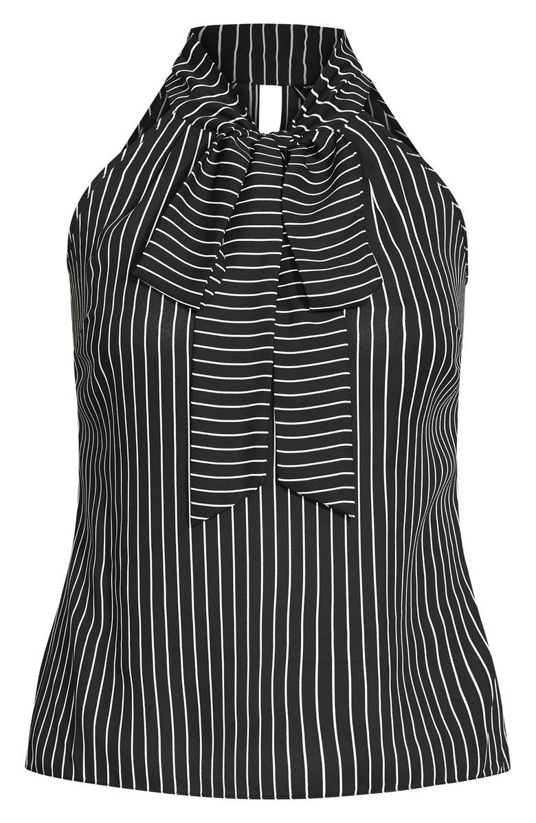 City Chic Maliyah Stripe Tie Neck Top, Alternate, color, Stripe