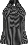 City Chic Maliyah Stripe Tie Neck Top
