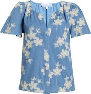 SUGARLIPS Keren Embroidered Split neck Top