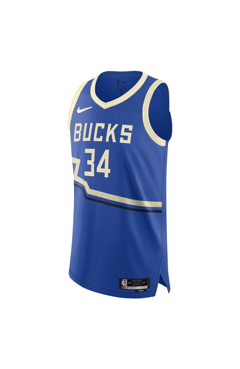 Nike Men's Nike Giannis Antetokounmpo Royal Milwaukee Bucks 2024/25 Authentic Player Jersey - City Edition, Alternate, color, 