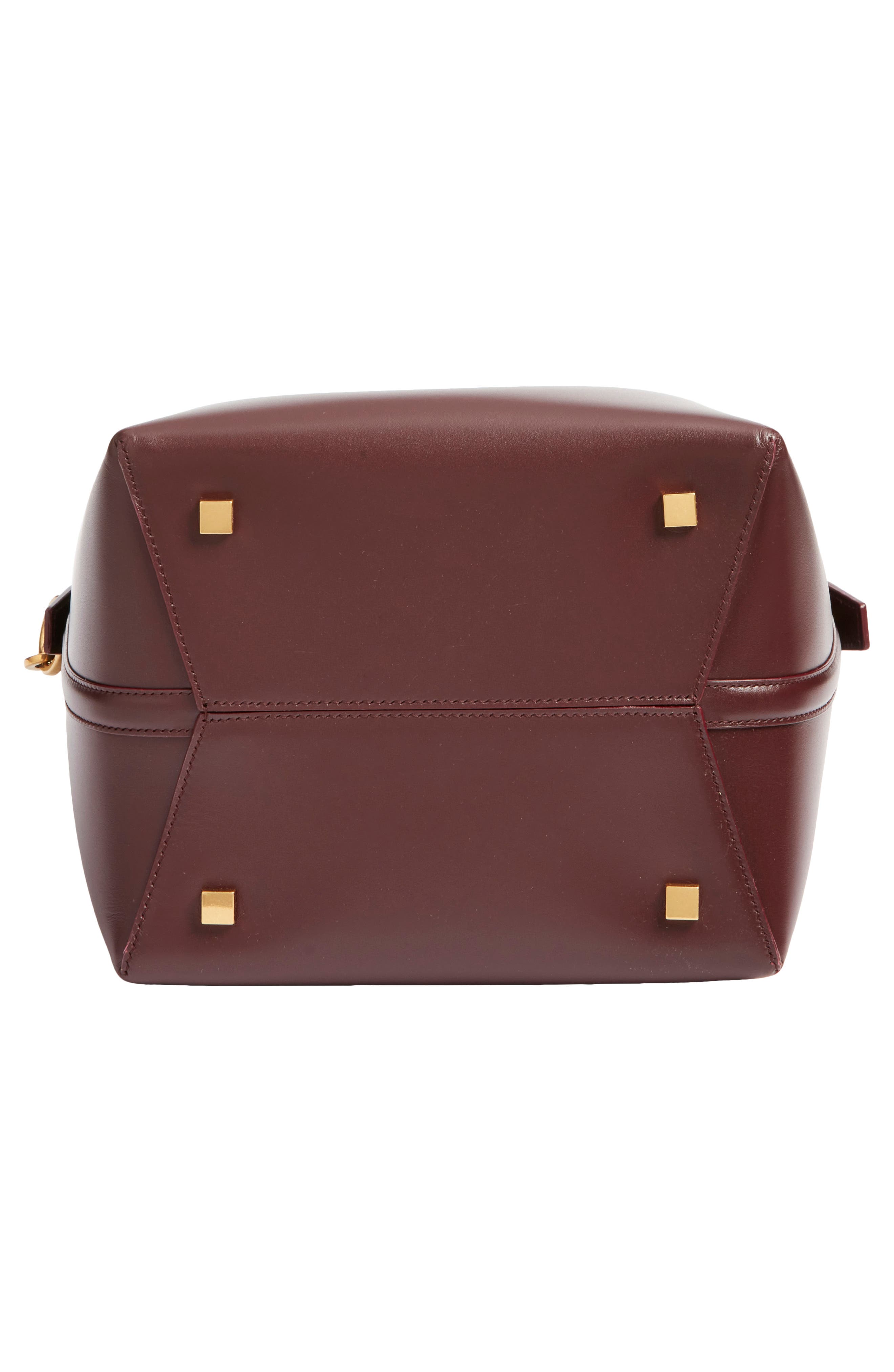 Saint Laurent Le 37 Leather Bucket Bag, Alternate, color, Rouge Cabernet