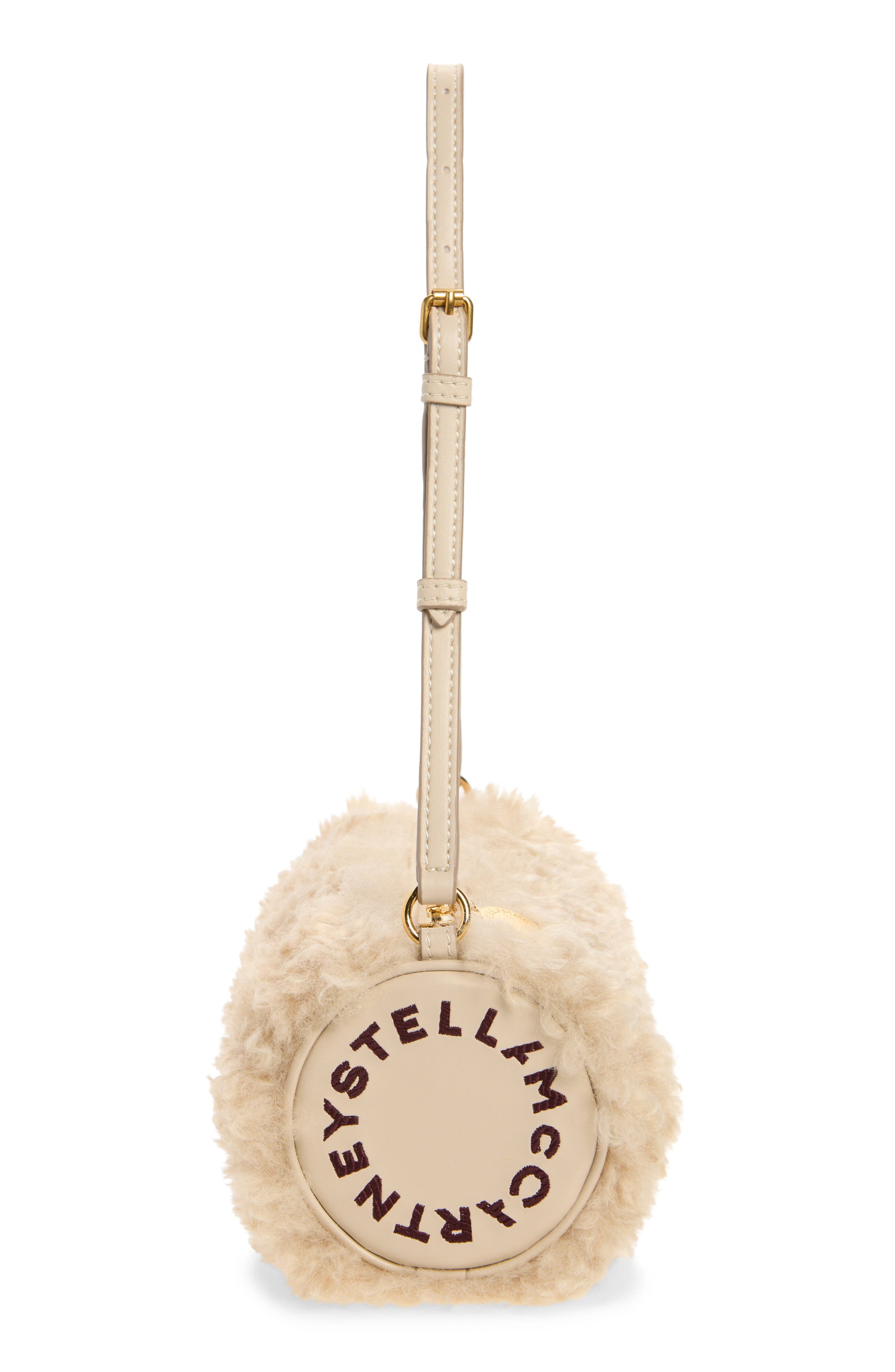 Logo Faux Fur Bracelet Pouch, Alternate, color, OAT