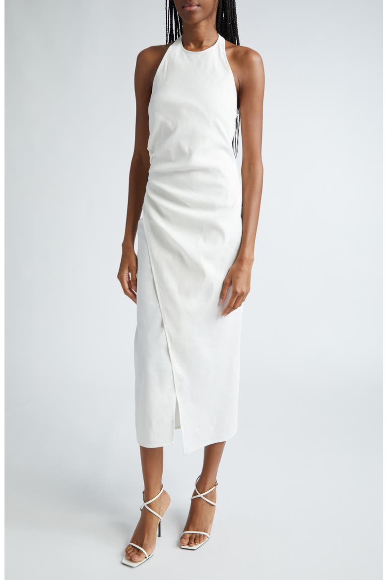 Sylvie Maxi Halter Dress, Alternate, color, WHITE