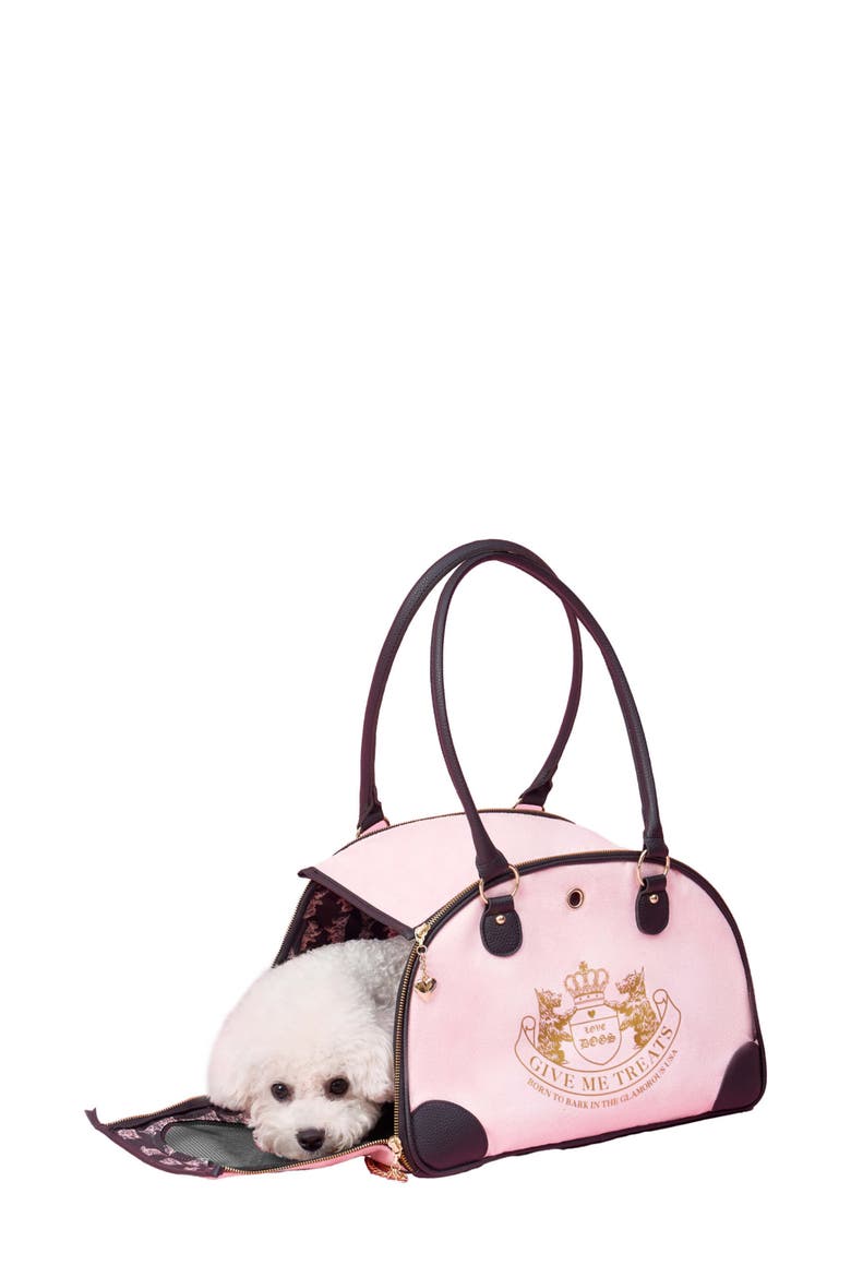 Give Me Treats Pet Carrier Duffle, Main, color, PINK