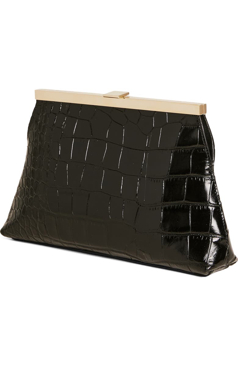 Reformation Iliana Croc Embossed Leather Shoulder Bag, Alternate, color,