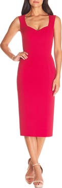 Dress the Population Elle Sweetheart Neck Sheath Midi Dress