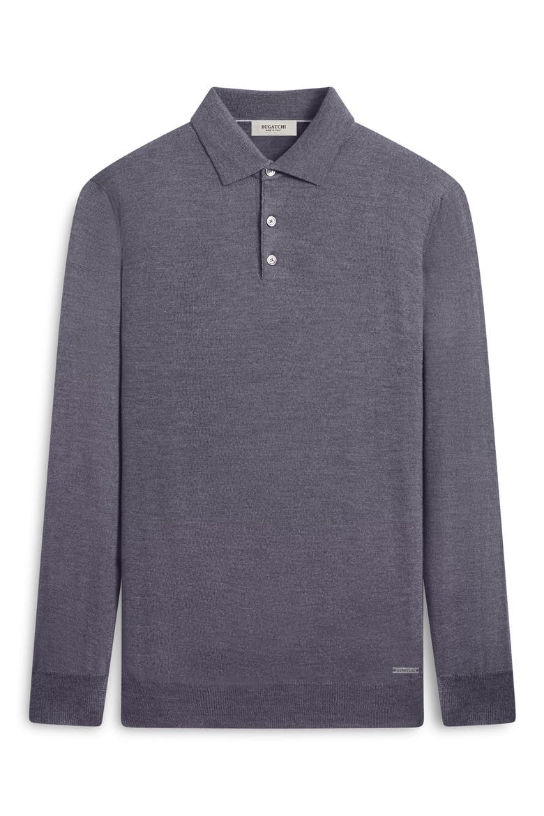 Merino Wool Polo Sweater, Alternate, color, ANTHRACITE