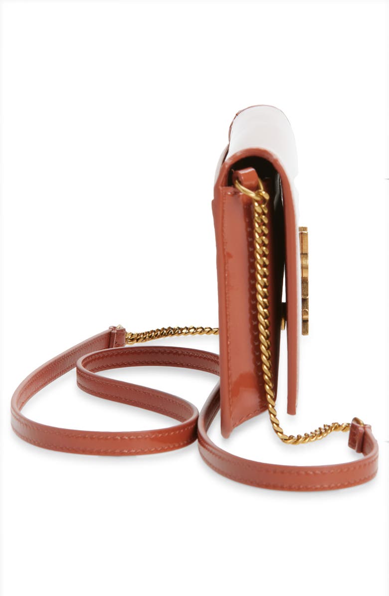 Saint Laurent Cassandre Patent Leather Phone Crossbody Bag, Alternate, color,
