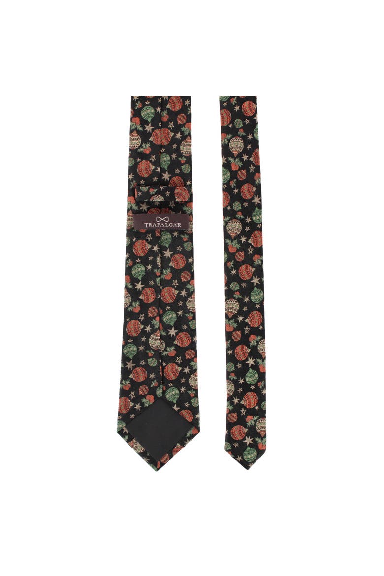 Melchior Christmas Ornament Novelty Holiday Necktie, Alternate, color, Black