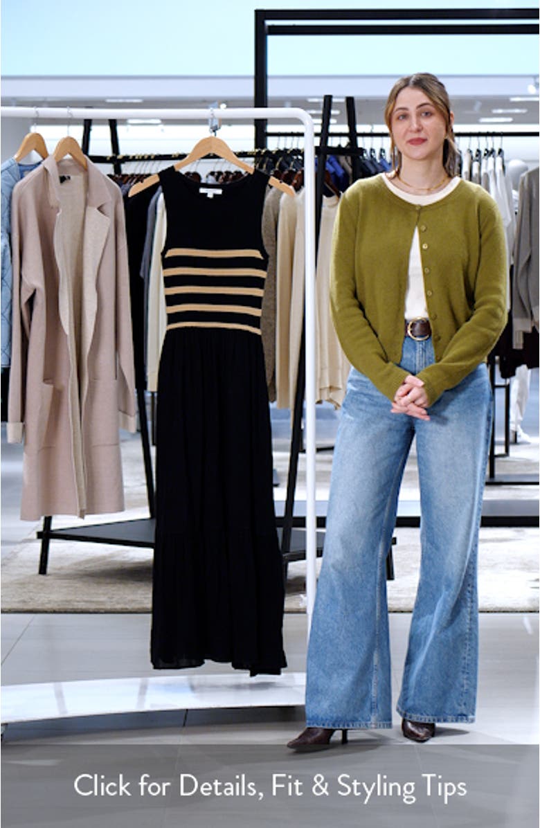 Mixed Media Stripe Bodice Sweater Dress, sales video thumbnail