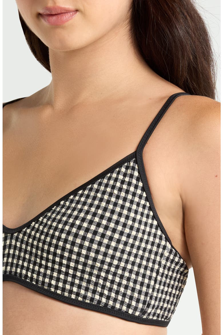 Scoop Neck Swim Top, Alternate, color, BLACK/ CREAM