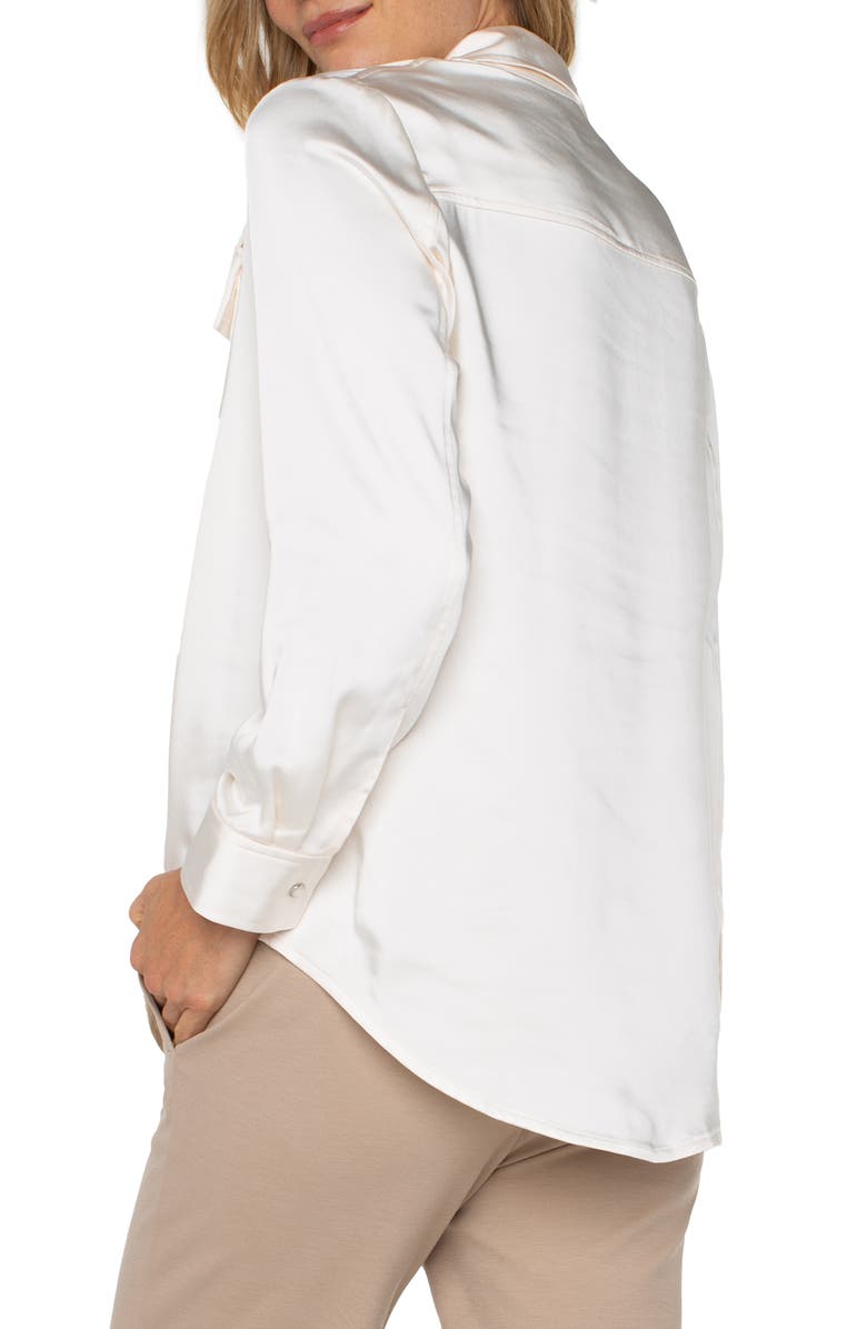 Liverpool Los Angeles Longline Satin Shacket, Alternate, color, 