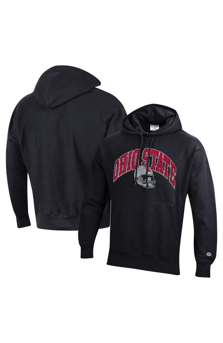 Champion Men's Champion Black Ohio State Buckeyes Vault Late Night Reverse Weave Pullover Hoodie, Main, color, Black