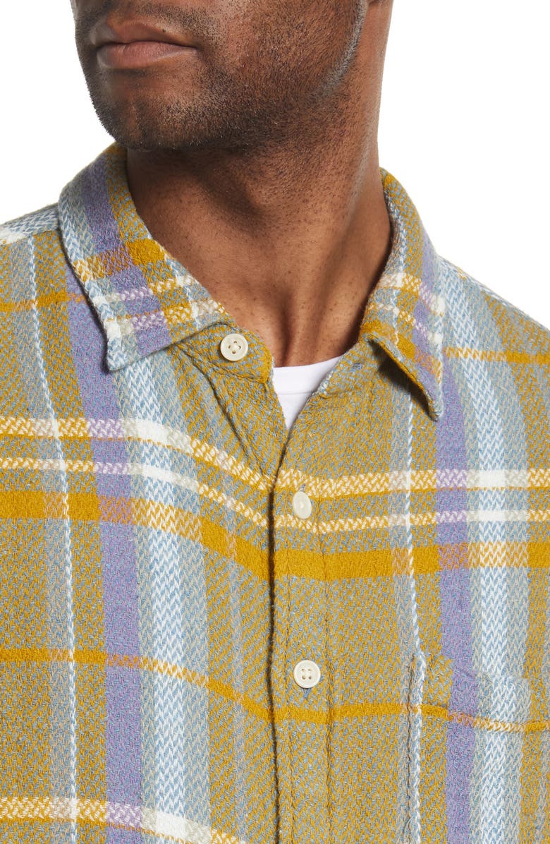 Corridor Acid Plaid Cotton Button-Up Shirt, Alternate, color,