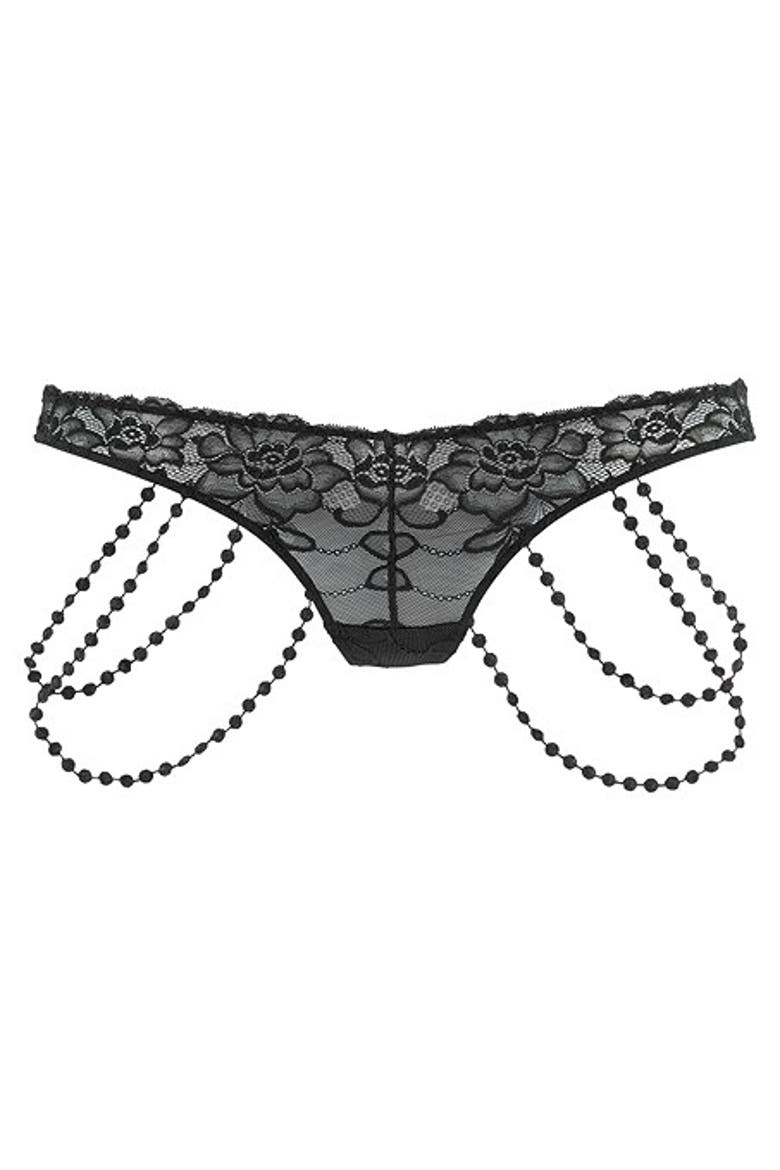 Women's Strappy Lace Thong, Main, color, Black