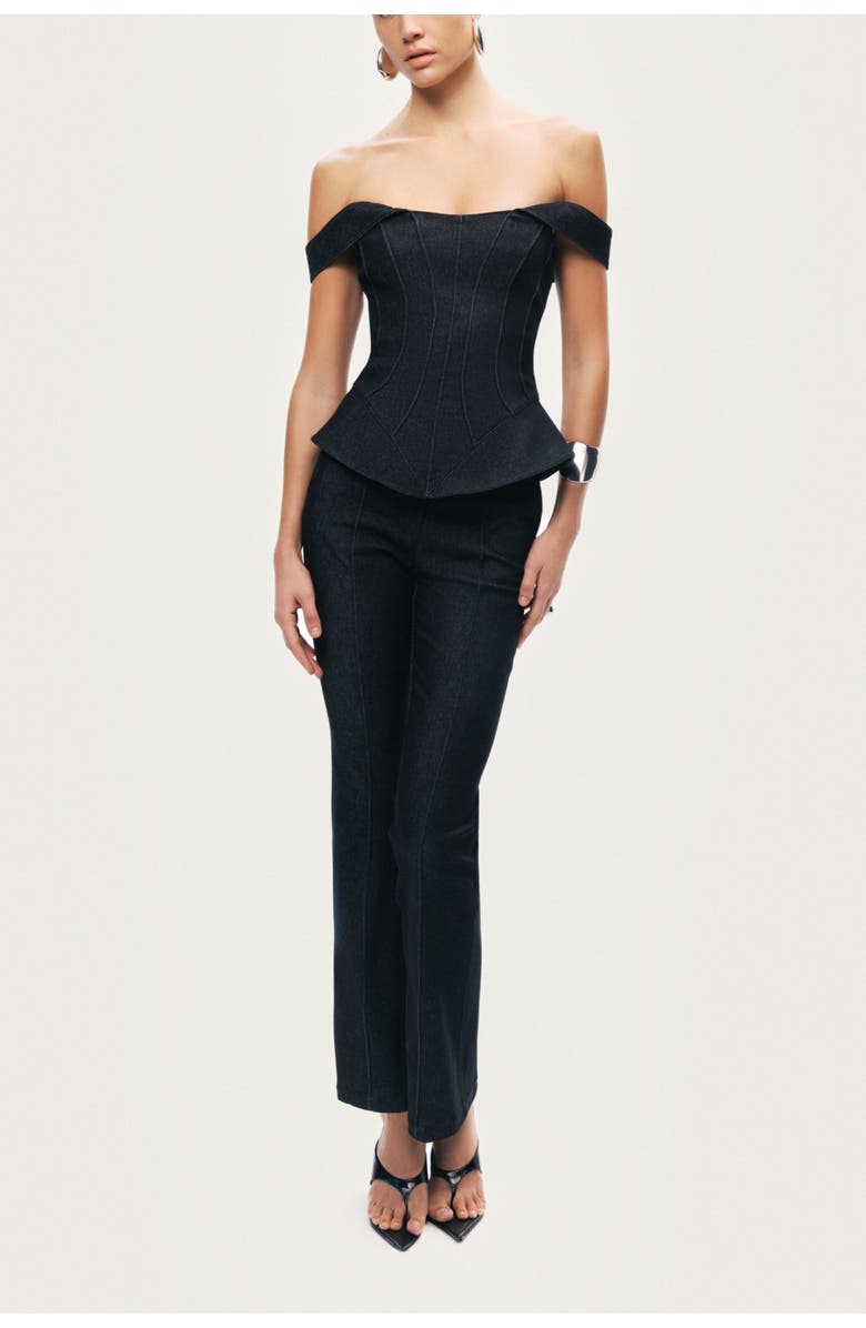 Nocturne Off-Shoulder Sculpted Bustier, Alternate, color, Black