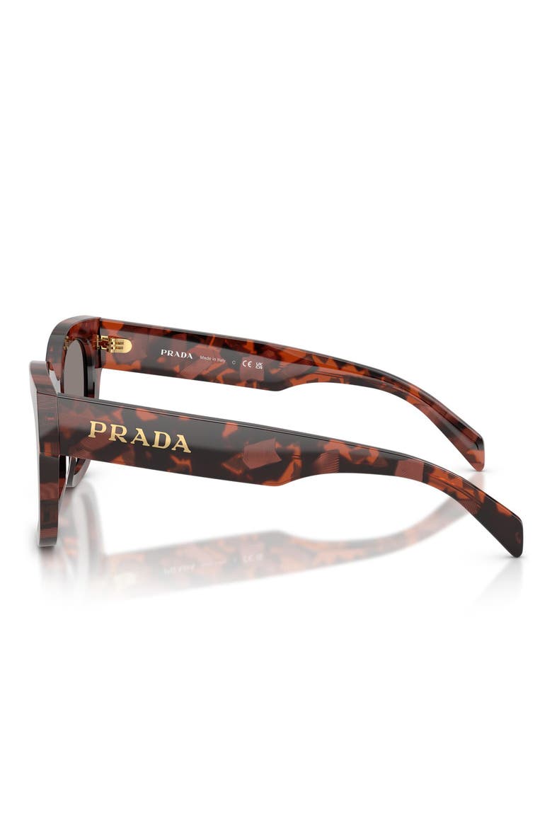 52mm Square Sunglasses, Alternate, color, AMARANTH TORTOISE / DARK GREY