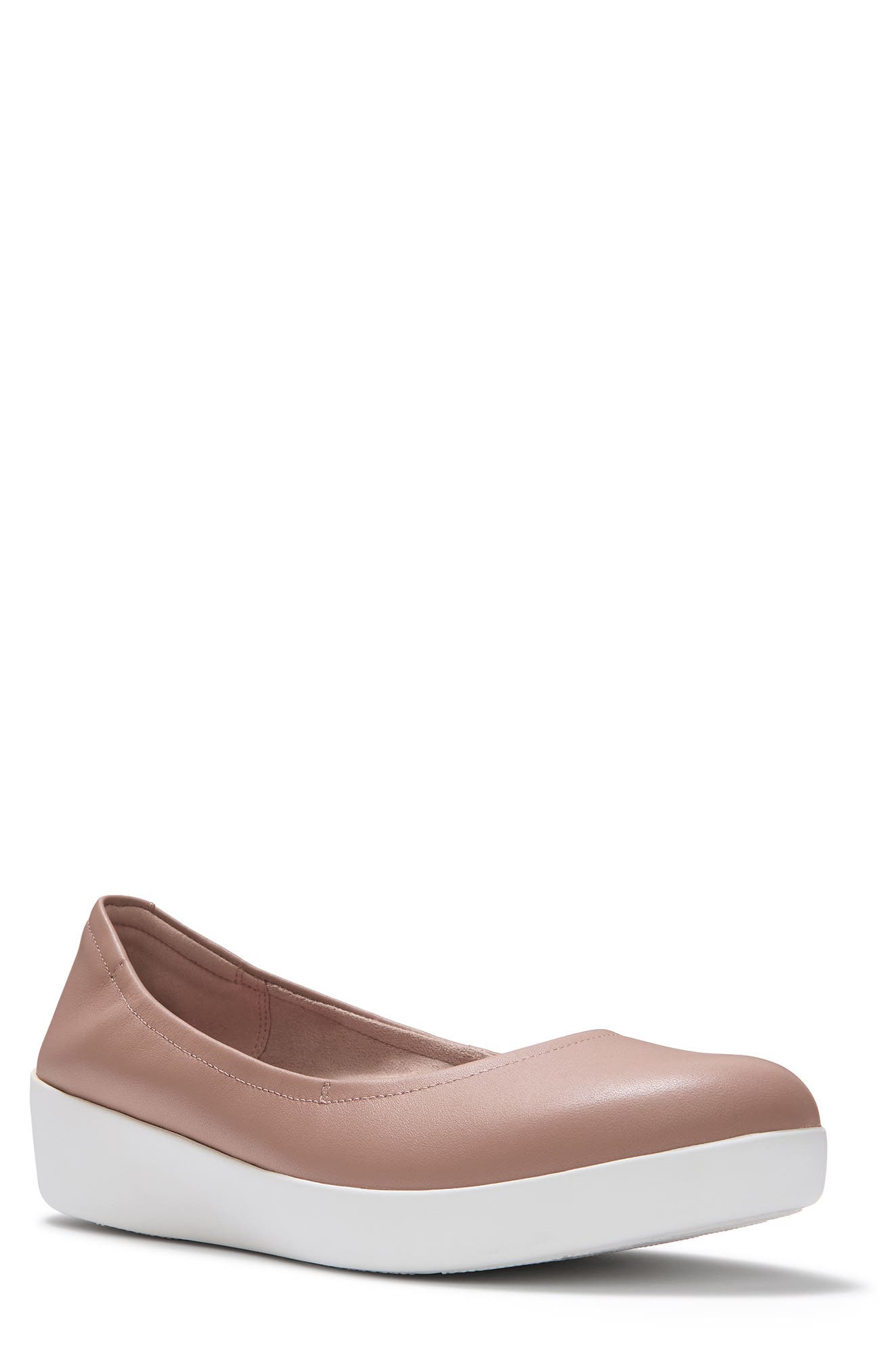 Flowform Leather Ballerina Flat, Main, color, BEIGE BUFF