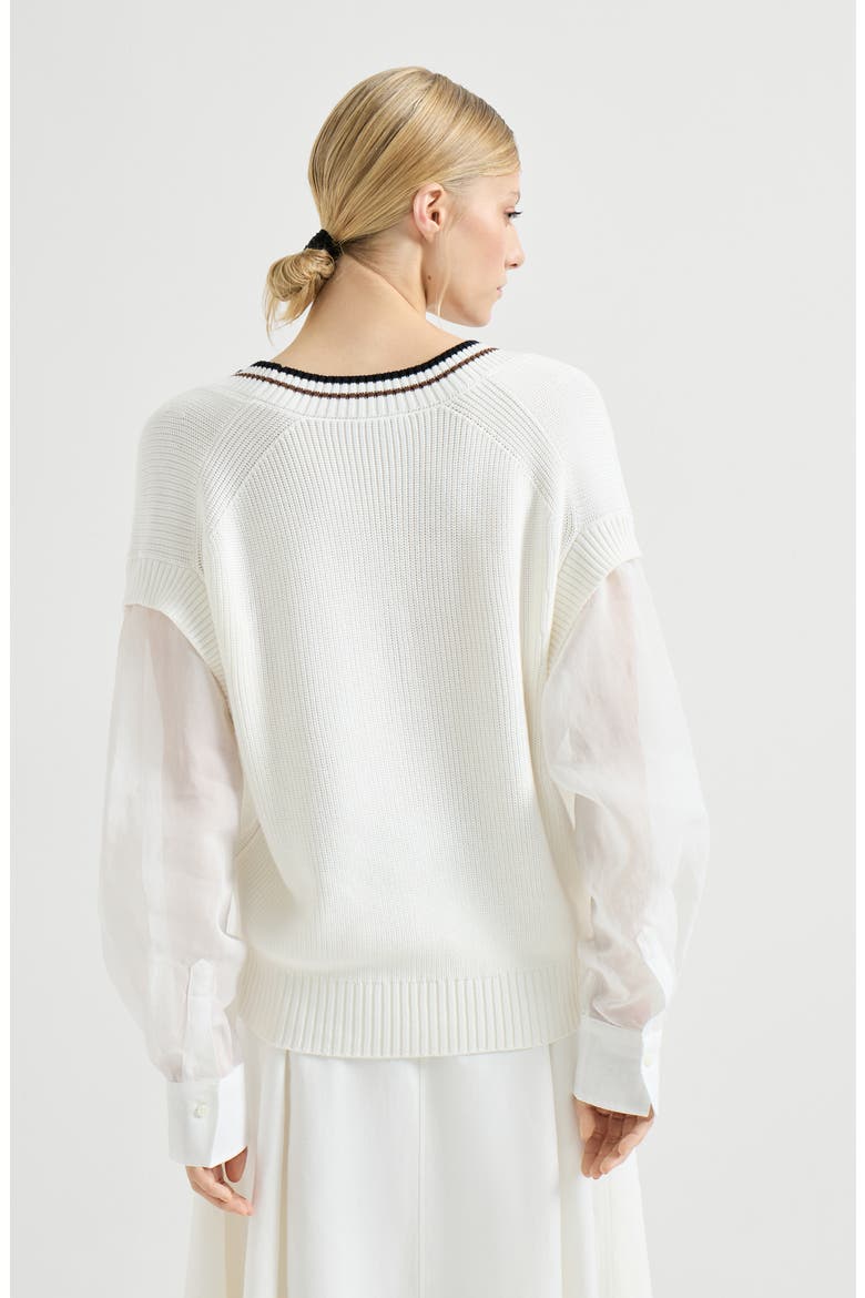 Cotton sweater, Alternate, color, White