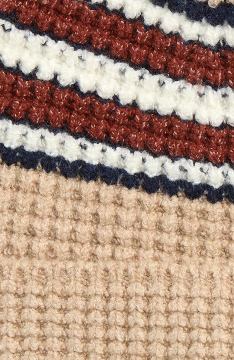 Faherty Jackson Stripe Organic Cotton Blend Beanie, Alternate, color, Oatmeal Heather